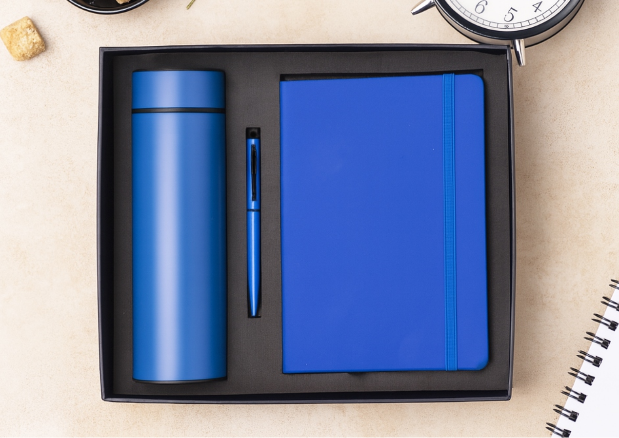 Royal Azure Blue Journal & Smart Flask Combo